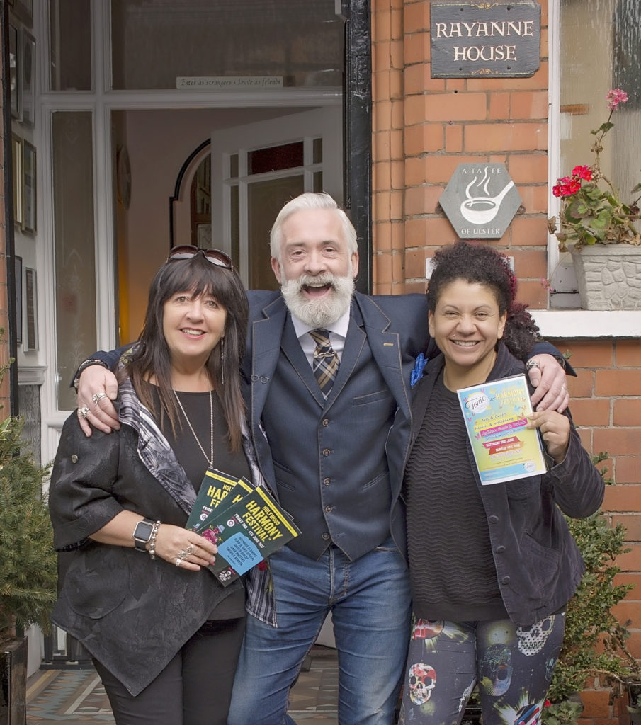 From left Holywood Harmony Festival chair and Mari Jackson of Garry's Barber Shop, Garry Jackson of Garry's Barber Shop and Tessa Ann of TONIC Health & Wellness
