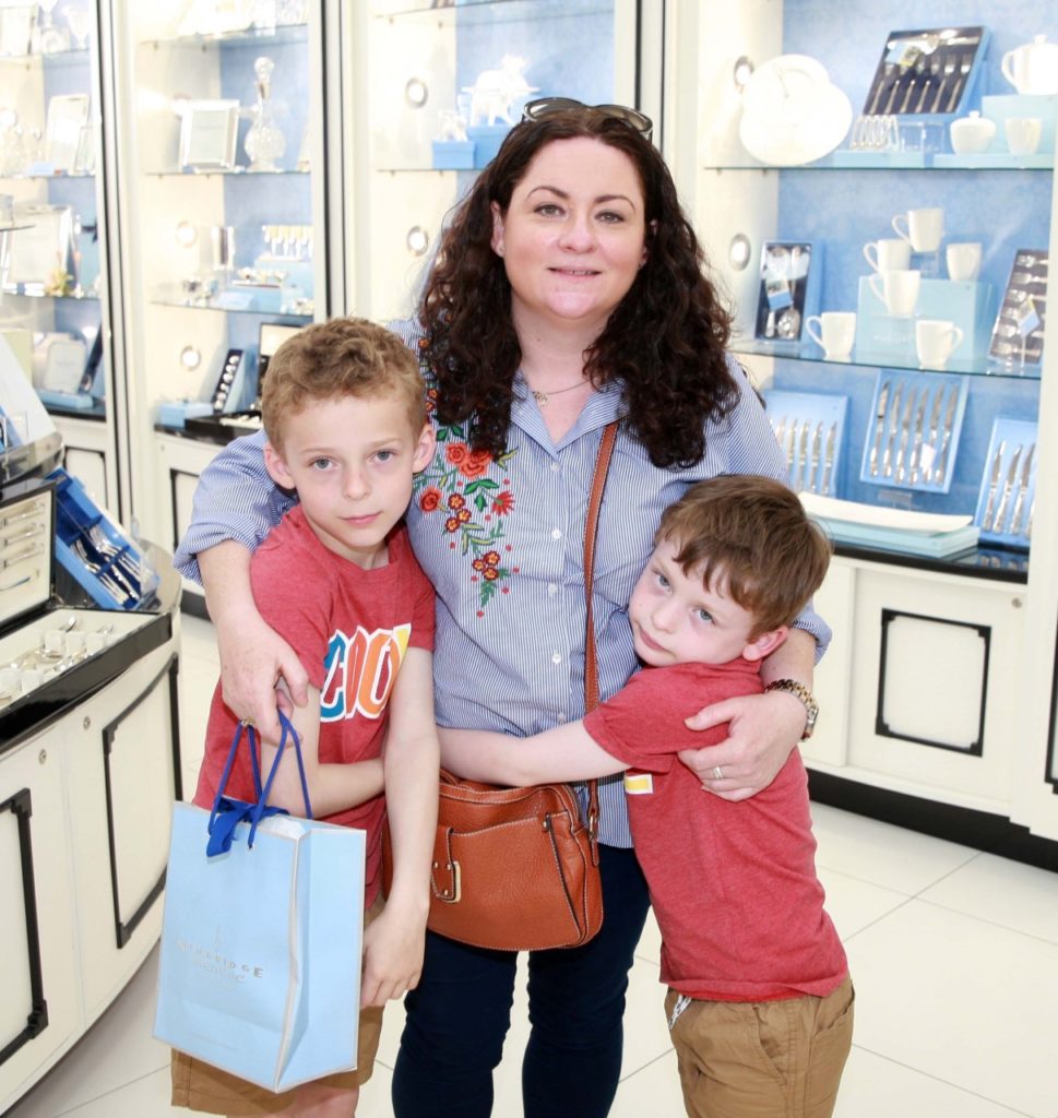 Helena Kelly with her sons Jack and Charlie