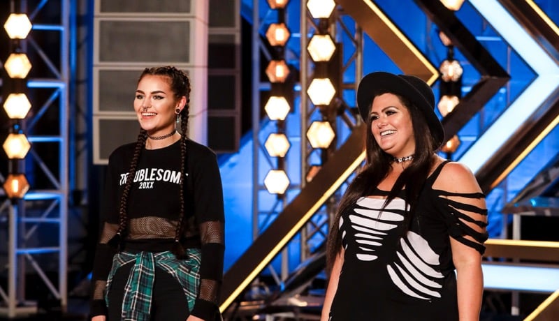 Debye & Hayley on stage at the X-Factor