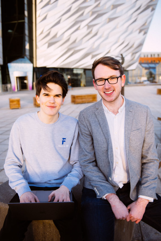 Future Summit NI teen hackathon event founder Adam Flanagan and Kainos software engineer Peter McAree