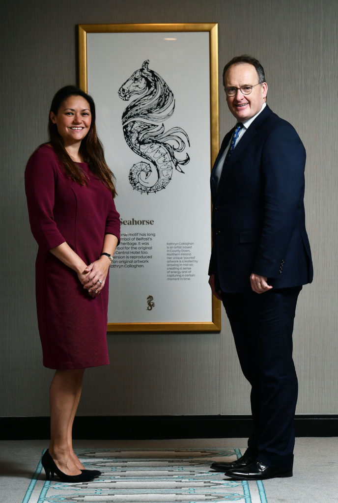 Kathryn Callaghan and Howard Hastings with the painting